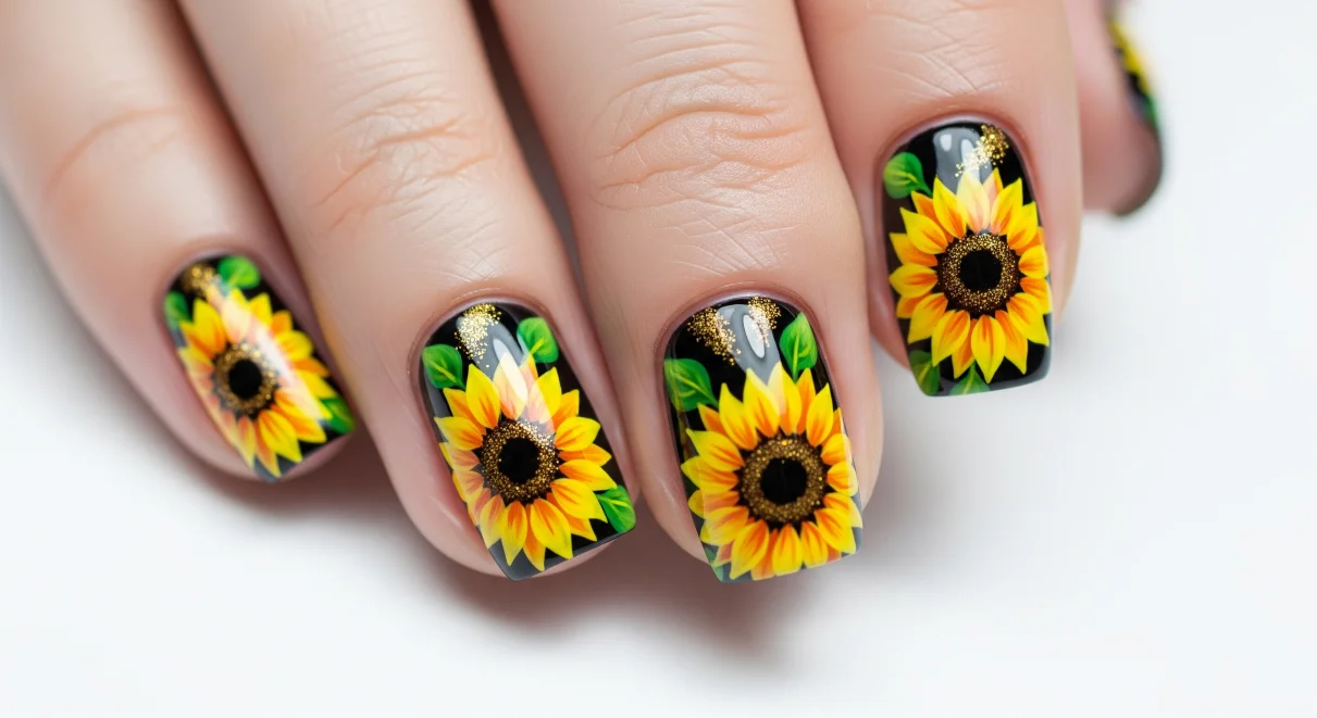 27 Sunflower Nail Designs to Bring Some Sunshine to Your Mani